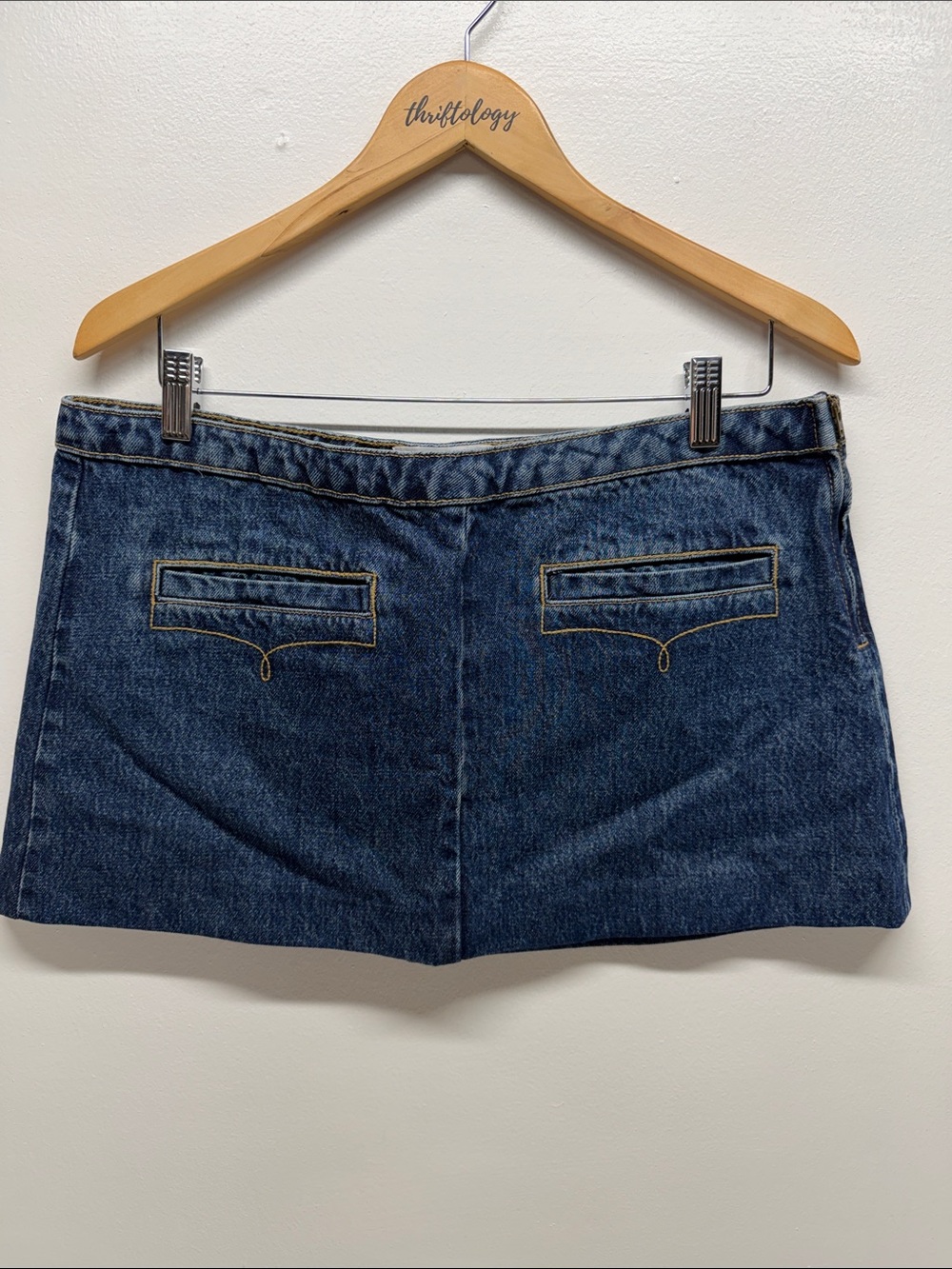 Understated Leather Bandit Micro Skirt Mini 100% Cotton Denim Blue NWT Size 32
